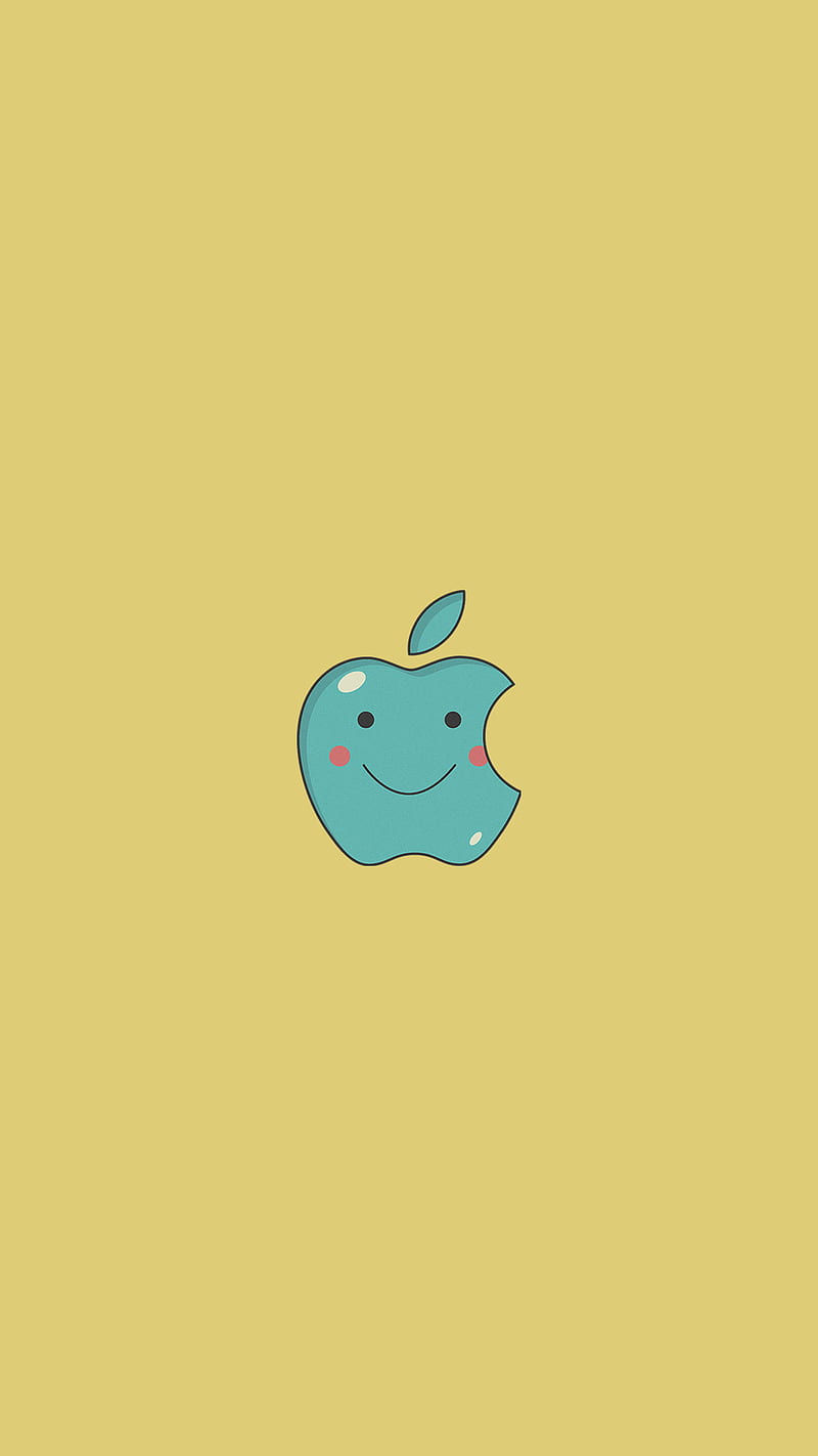 apple, 2018, cute, flat, logo, minimalist, yellow, HD phone wallpaper