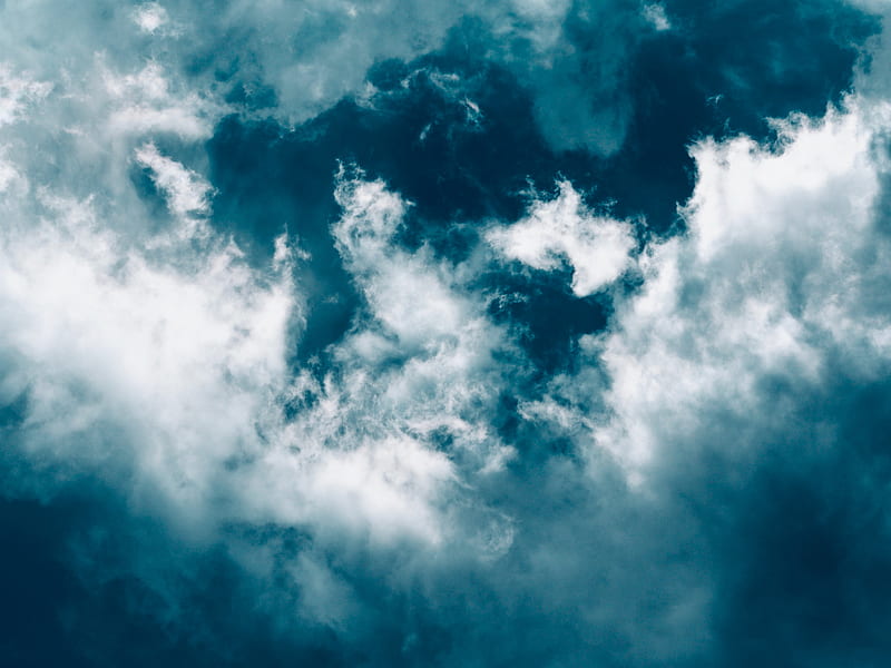 clouds, sky, porous, blue, white, HD wallpaper