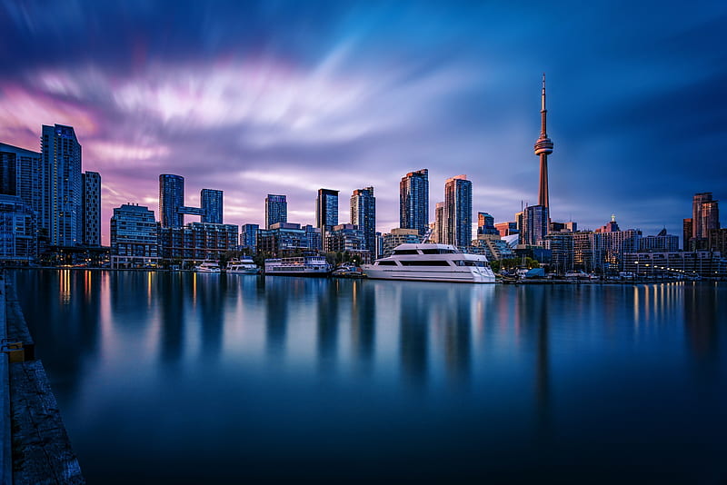Cities, City, Skyscraper, Building, Canada, Harbor, Toronto, Man Made, HD wallpaper