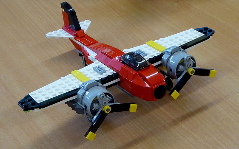Lego Plane, toy, blocks, plane, Lego, HD wallpaper