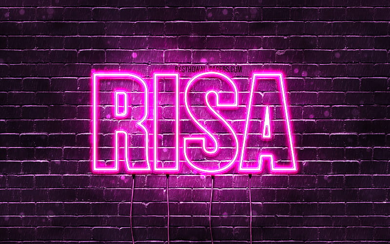 Risa with names, female names, Risa name, purple neon lights, Happy ...