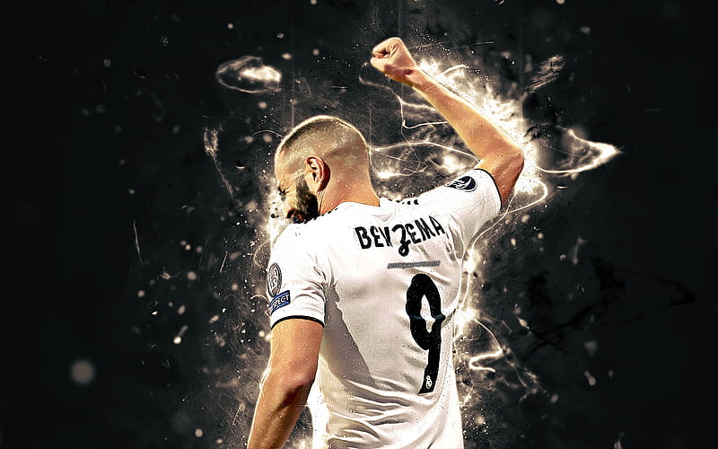 Karim Benzema, back view, striker, Real Madrid FC, french footballers, soccer, Benzema, Galacticos, football, La Liga, football stars, HD wallpaper