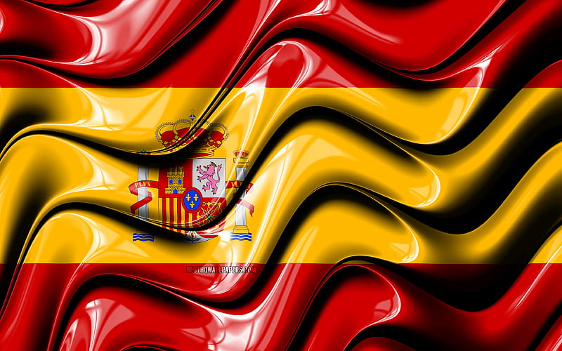 Spanish flag Europe, national symbols, Flag of Spain, 3D art, Spain, European countries, Spain 3D flag, HD wallpaper