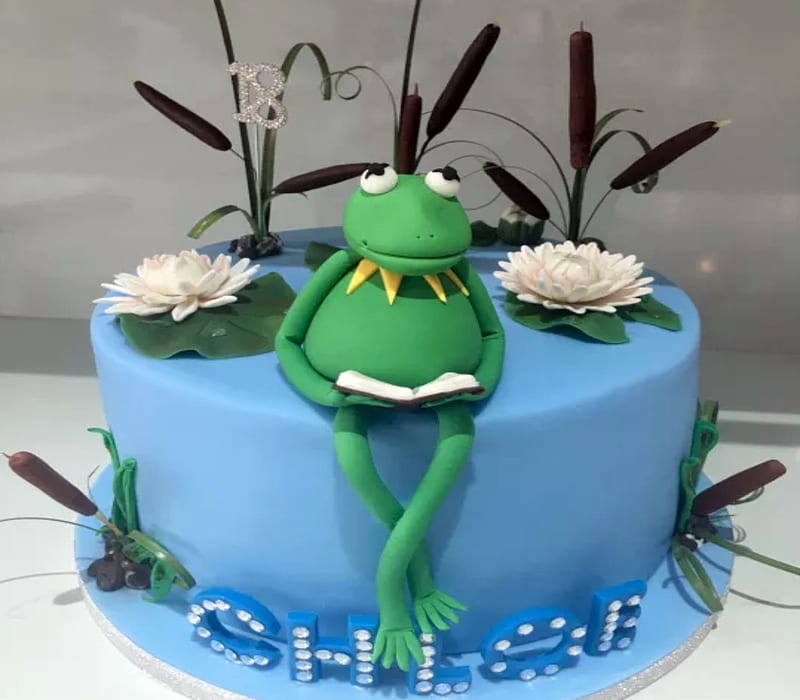 Kermit Frog Cake, Lily Ponds, Yellow, Water, Kermit, Cake, Frog, Green, HD wallpaper