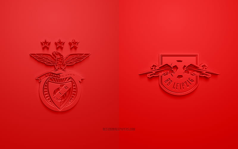 SL Benfica vs RB Leipzig, Champions League, 2019, promo, football match, Group G, UEFA, Europe, SL Benfica, RB Leipzig, 3d art, 3d logo, HD wallpaper