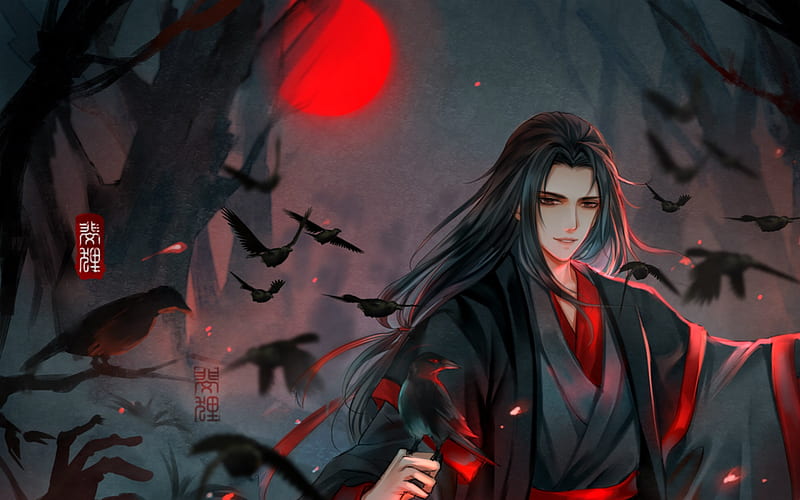 Mo dao zu shi, wei wuxian, flute, red eyes, shoujo, Anime, HD wallpaper