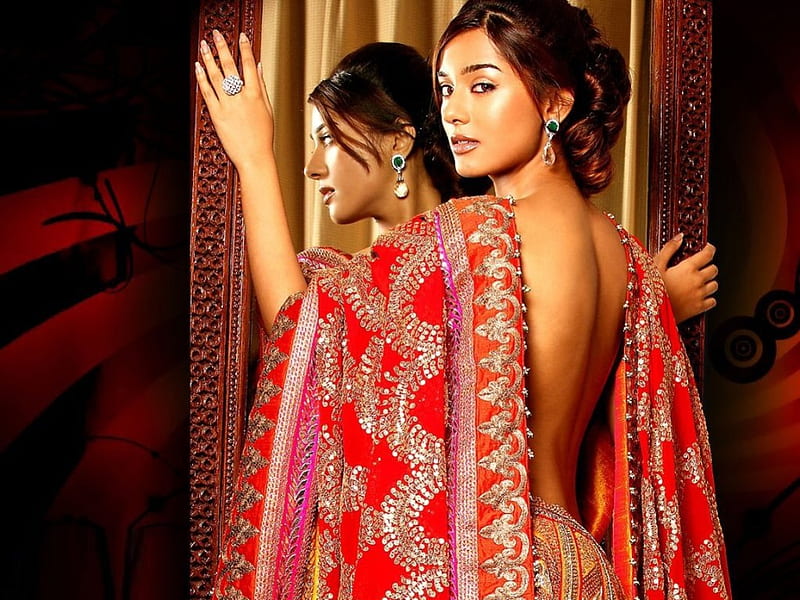 amrita rao, beauty, hot, sari, actress, HD wallpaper