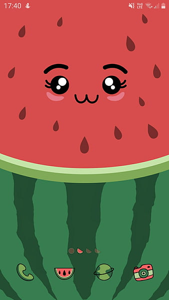 Cute watermelon wallpaper stock illustration Illustration of funny   87564649