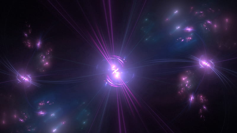 fractal, light, rays, bright, abstraction, HD wallpaper