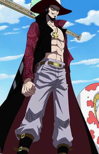 Dracule Mihawk, animesfw, olhos de falcao, olhos de gaviao, one piece, red,  vermelho, HD phone wallpaper