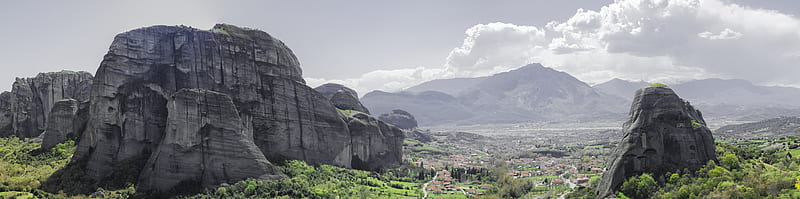Person Showing Gray Stone Mountain, HD wallpaper