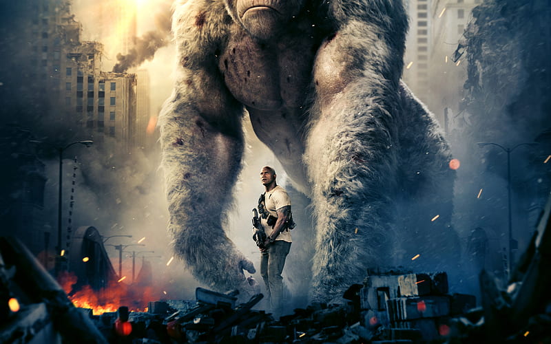 Rampage 2018, Rampage, movies, 2018, the rock, HD wallpaper