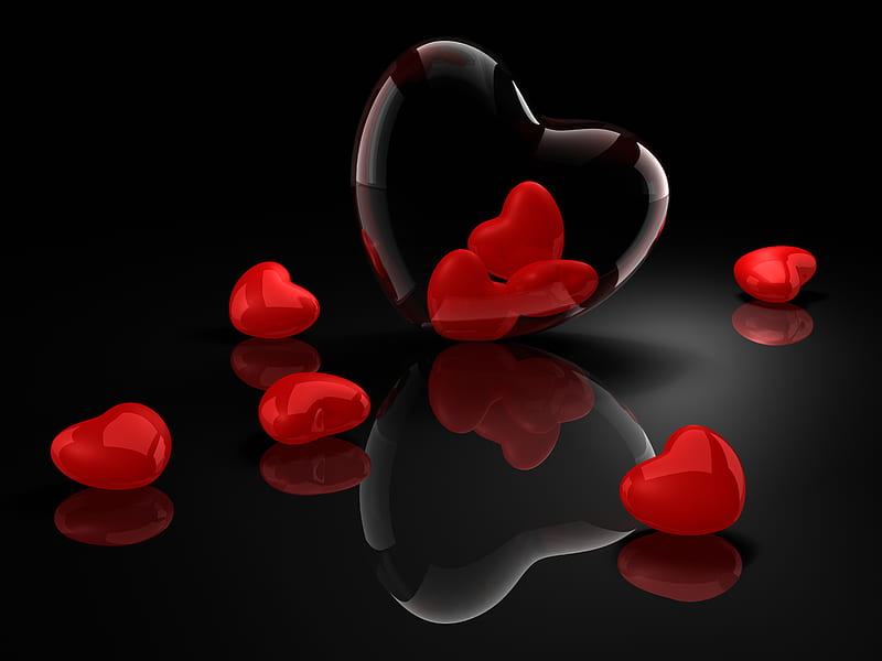 Crystal Hearts, valentine-day, heart, love, HD wallpaper | Peakpx