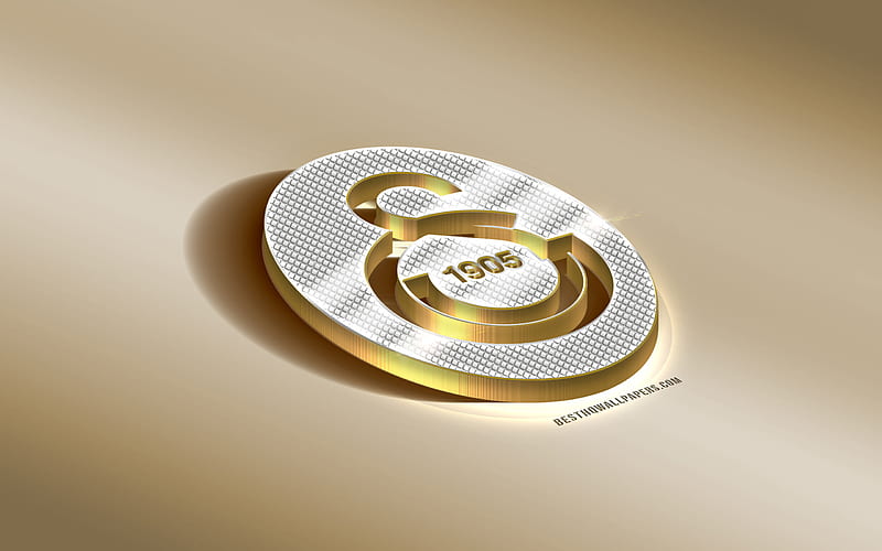 Galatasaray, Turkish football club, golden silver logo, Istanbul, Turkey, Super League, 3d golden emblem, creative 3d art, football, Galatasaray SK, HD wallpaper