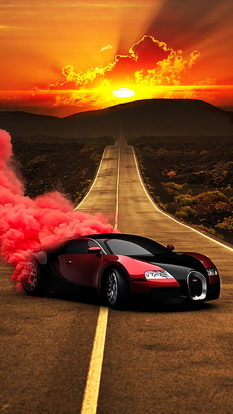 Bugatti Veyron, cars, amoled, car, drifting, cool, drift, HD phone wallpaper