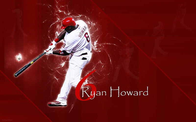 Ryan Howard, philadelphia phillies, slugs a home run, philadelphia, HD wallpaper