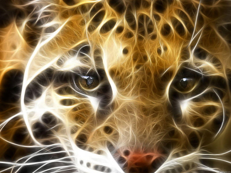 Tiger, digital, 3d, abstract, HD wallpaper