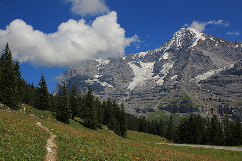 The Eiger - Switzerland, Alps, The Alps, Swiss Alps, The Eiger, Switzerland, HD wallpaper
