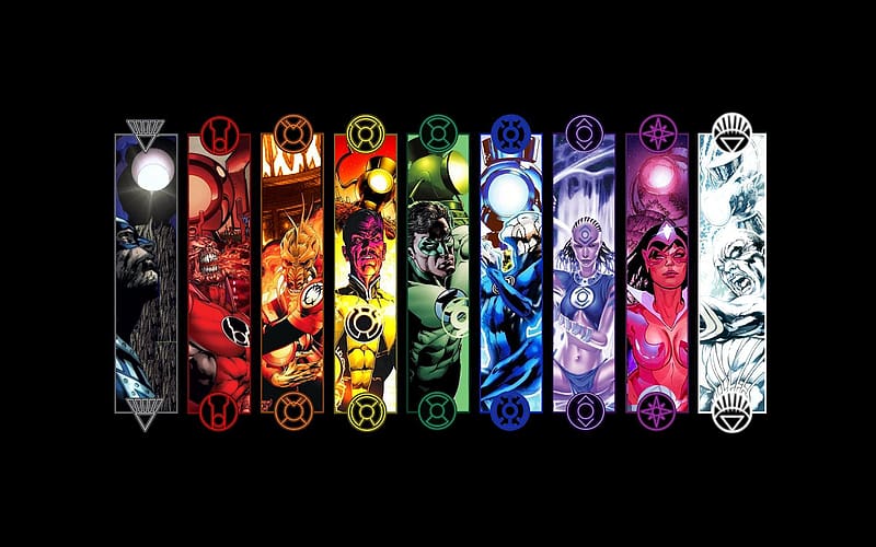 Green Lantern, Comics, Sinestro (Dc Comics), Black Lantern, Blue Lantern, Larfleeze (Dc Comics), Star Sapphire (Dc Comics), Red Lantern, Orange Lantern, Indigo Tribe, Yellow Lantern, Green Lantern Corps, Violet Lantern, HD wallpaper