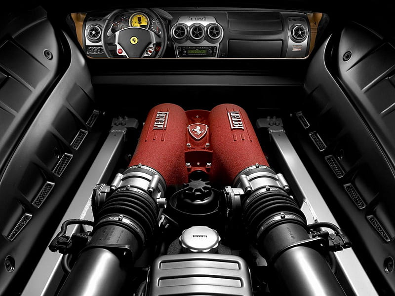 Ferrari Engine Compartment, carros, ferrari, HD wallpaper
