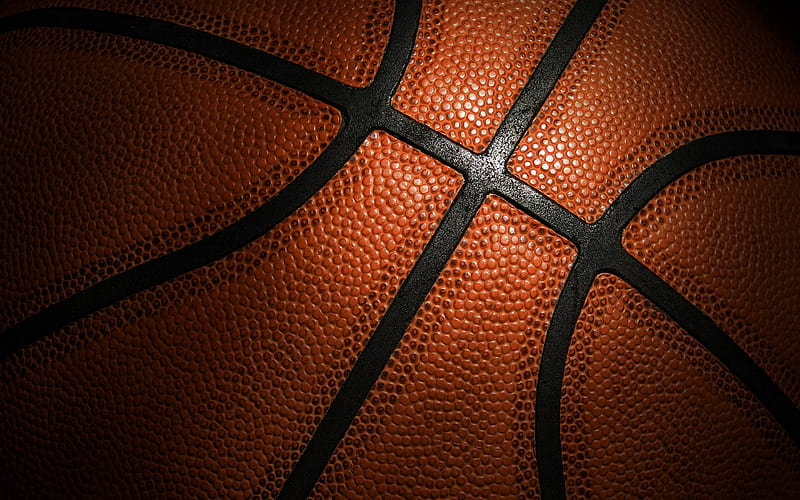basketball ball, orange ball, close-up, basketball, orange backgrounds, basketball ball texture, ball, basketball textures, basketball backgrounds, HD wallpaper