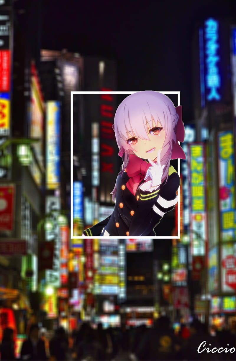 anime, manga, anime girls, red eyes, purple hair, HD phone wallpaper