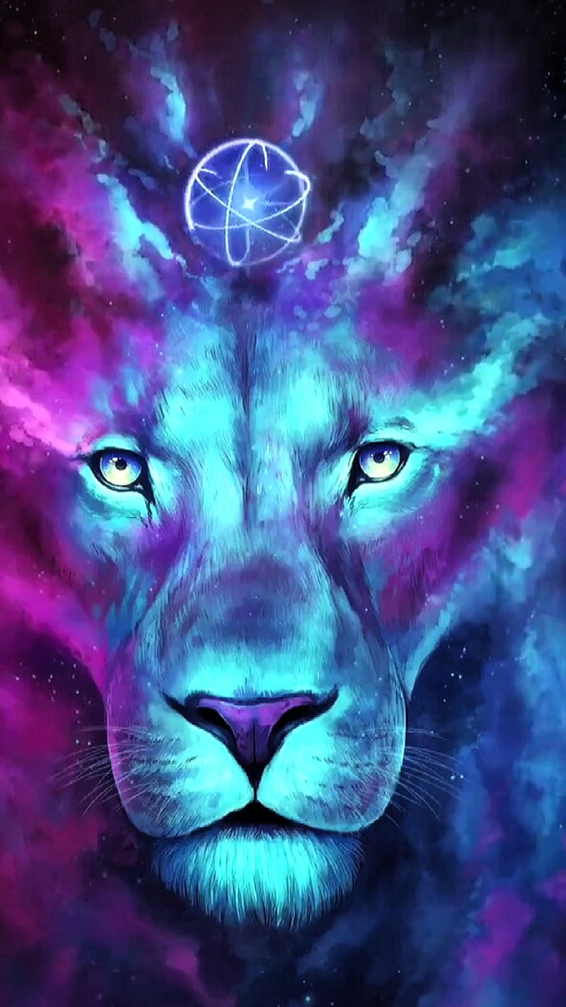 Lion, animal, galaxy, HD phone wallpaper | Peakpx
