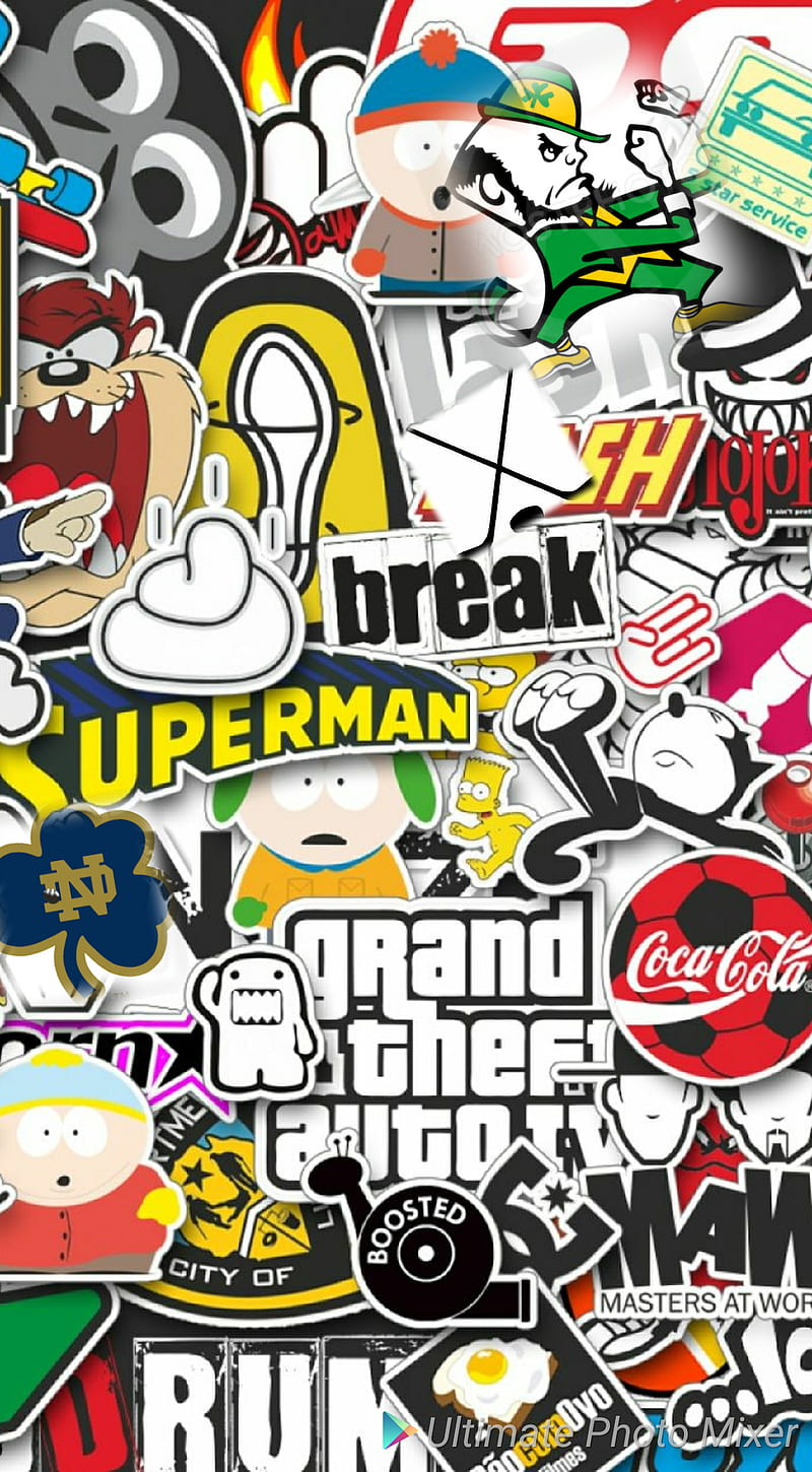 Stickers, art, brands, theme, tv, HD phone wallpaper