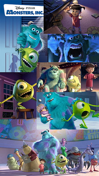 Monsters, animation, boo, cartoon, cartoons, inc, mike, monster, purple, sully, HD mobile wallpaper