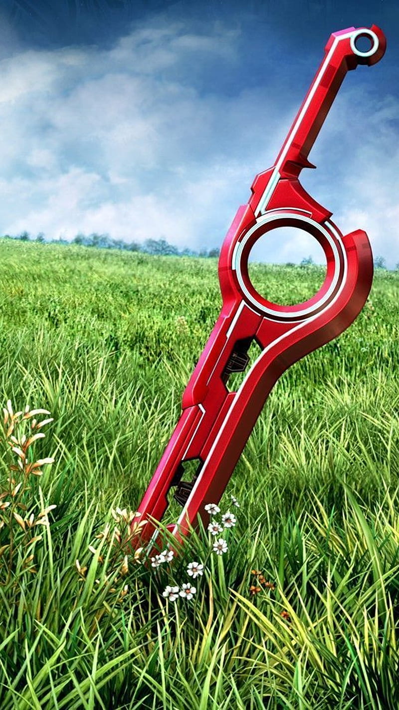 Xenoblade, game, grass, sky, sword, HD phone wallpaper
