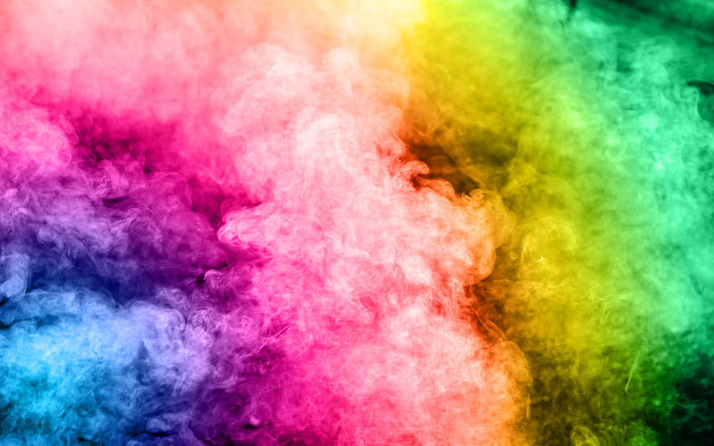 Vibrant Burst A Stunning Display Of Swirling Rainbow Colored Smoke