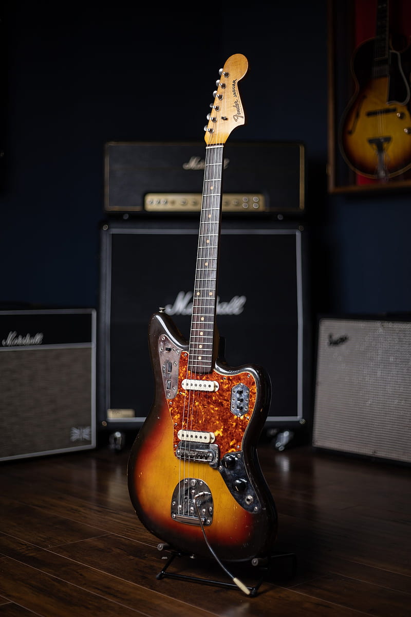 Fender Jaguar Electric Guitar - Sunburst – Walt Grace Vintage, HD phone wallpaper