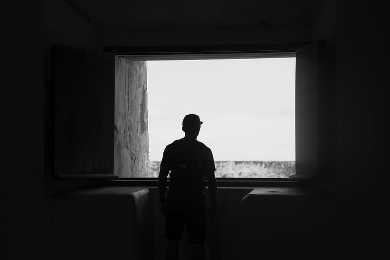 Silhouette of man standing near window, HD wallpaper | Peakpx