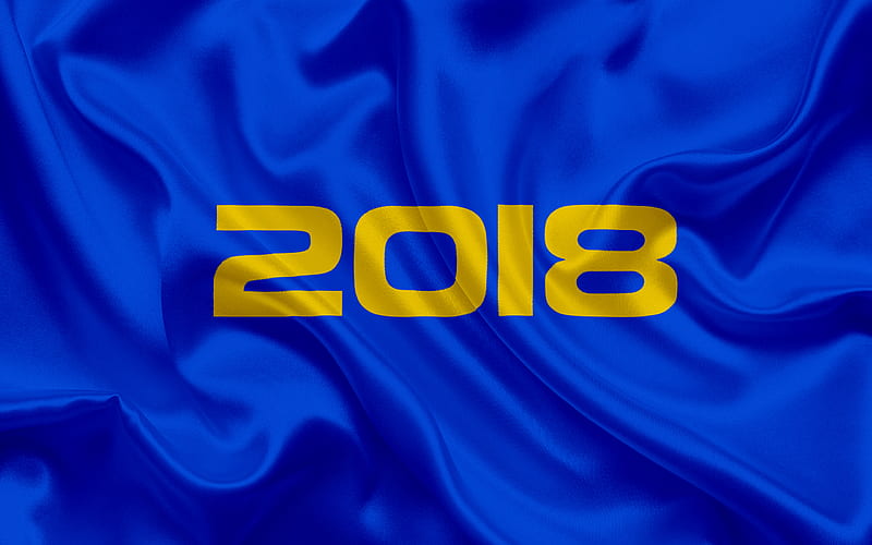 2018 Year, blue 2018 concepts, New Year, 2018 concepts, HD wallpaper