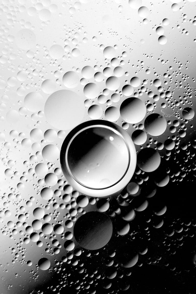 bubbles, bw, form, gray, white, HD phone wallpaper