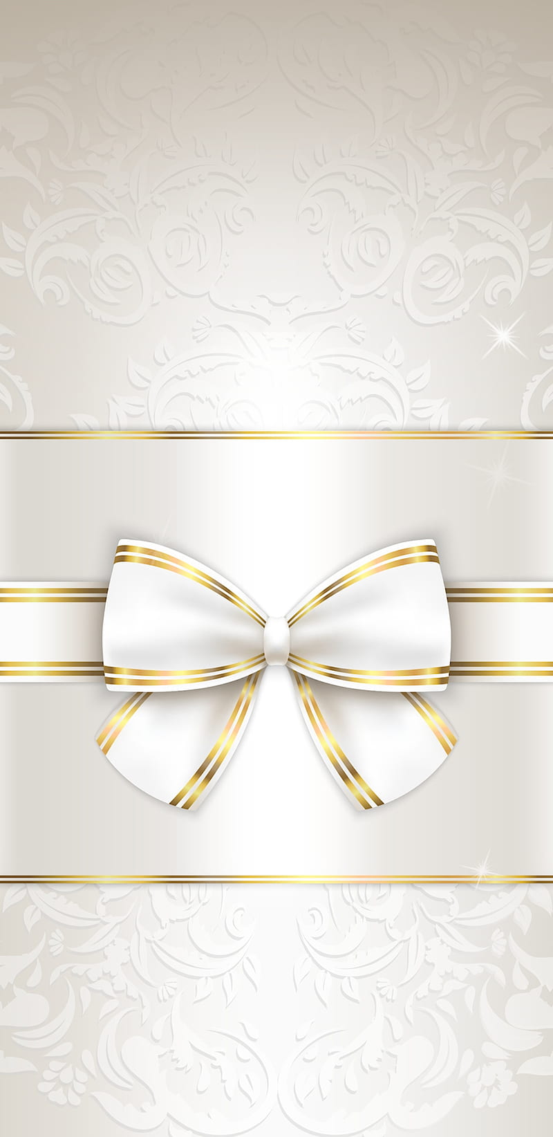 Elegant Bow, bow, girly, gold, golden, pretty, white, HD phone wallpaper
