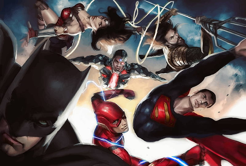 Justice League Superheroes Art , justice-league, superheroes, artwork, digital-art, HD wallpaper