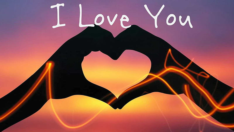 I Love You Text And Two Hands With Heart Shape I Love, HD wallpaper