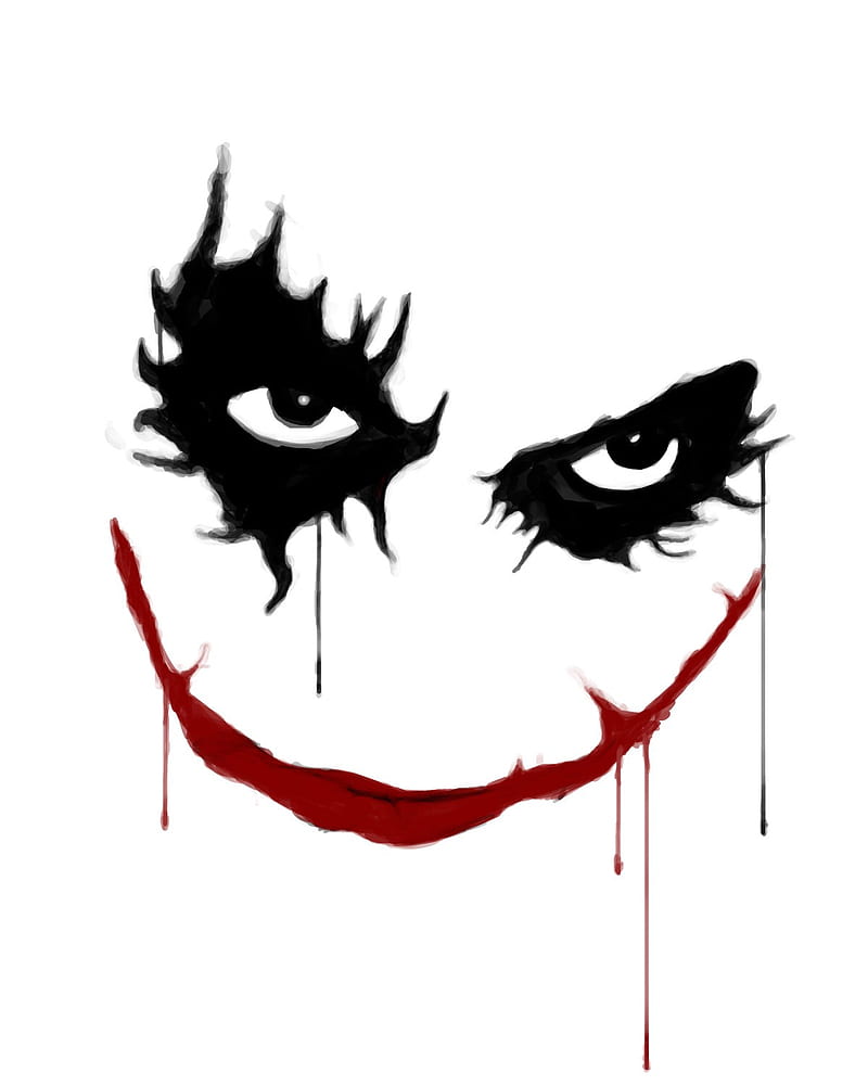 Joker, movies, minimalism, face, smiling, red, white background, HD phone wallpaper