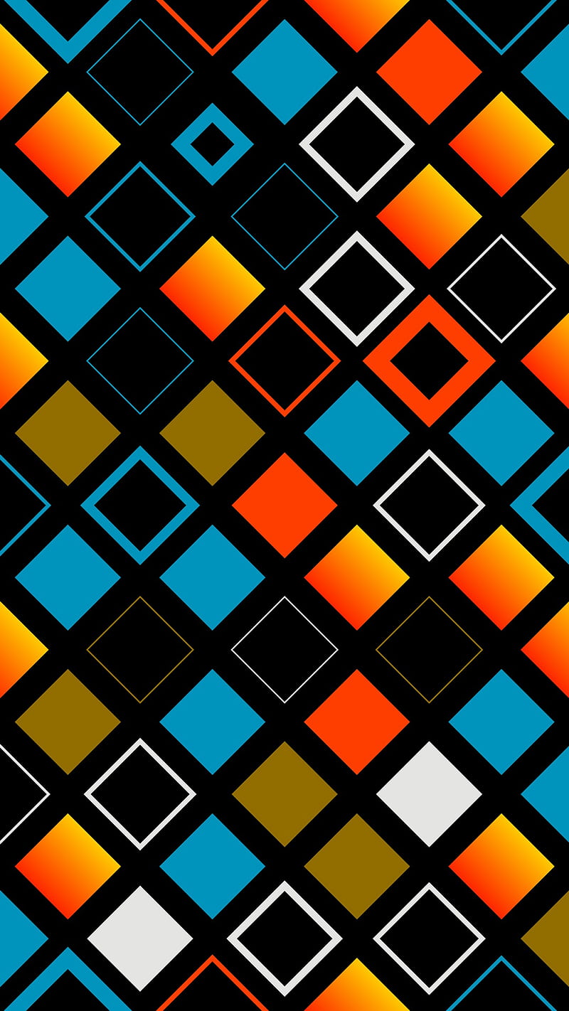 Squares, abstract, art, colors, desenho, retro, HD phone wallpaper