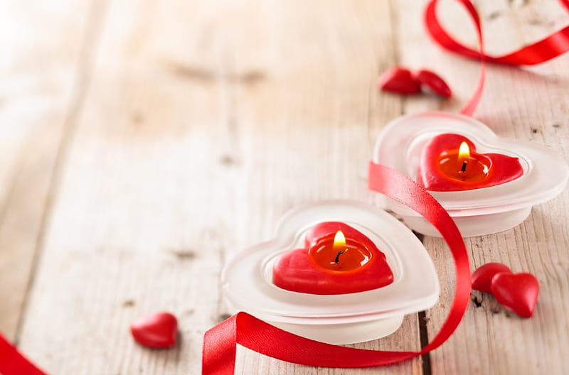 Heart shaped candles, shaped, Heart, candles, love, HD wallpaper
