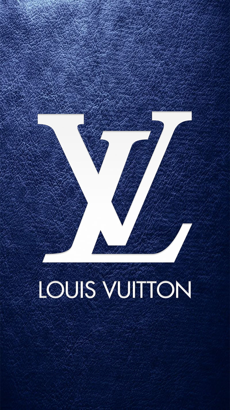 Leather Vuitton, blue, brand, logo, louis, premium, HD phone