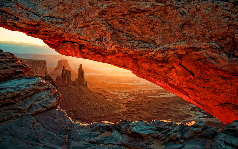 Monument Valley, sunset, rocks, Utah, USA, american landmarks, Monument Valley Tribal Park, canyon, America, beautiful nature, HD wallpaper
