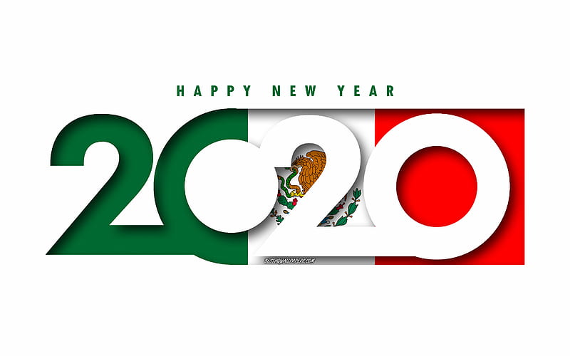 Mexico 2020, Flag of Kiribati, white background, Happy New Year Mexico, 3d art, 2020 concepts, Mexico flag, 2020 New Year, 2020 Mexico flag, HD wallpaper