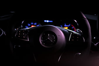 Mercedes Car Steering Full, mercedes, mercedes-benz, carros, steering, HD wallpaper