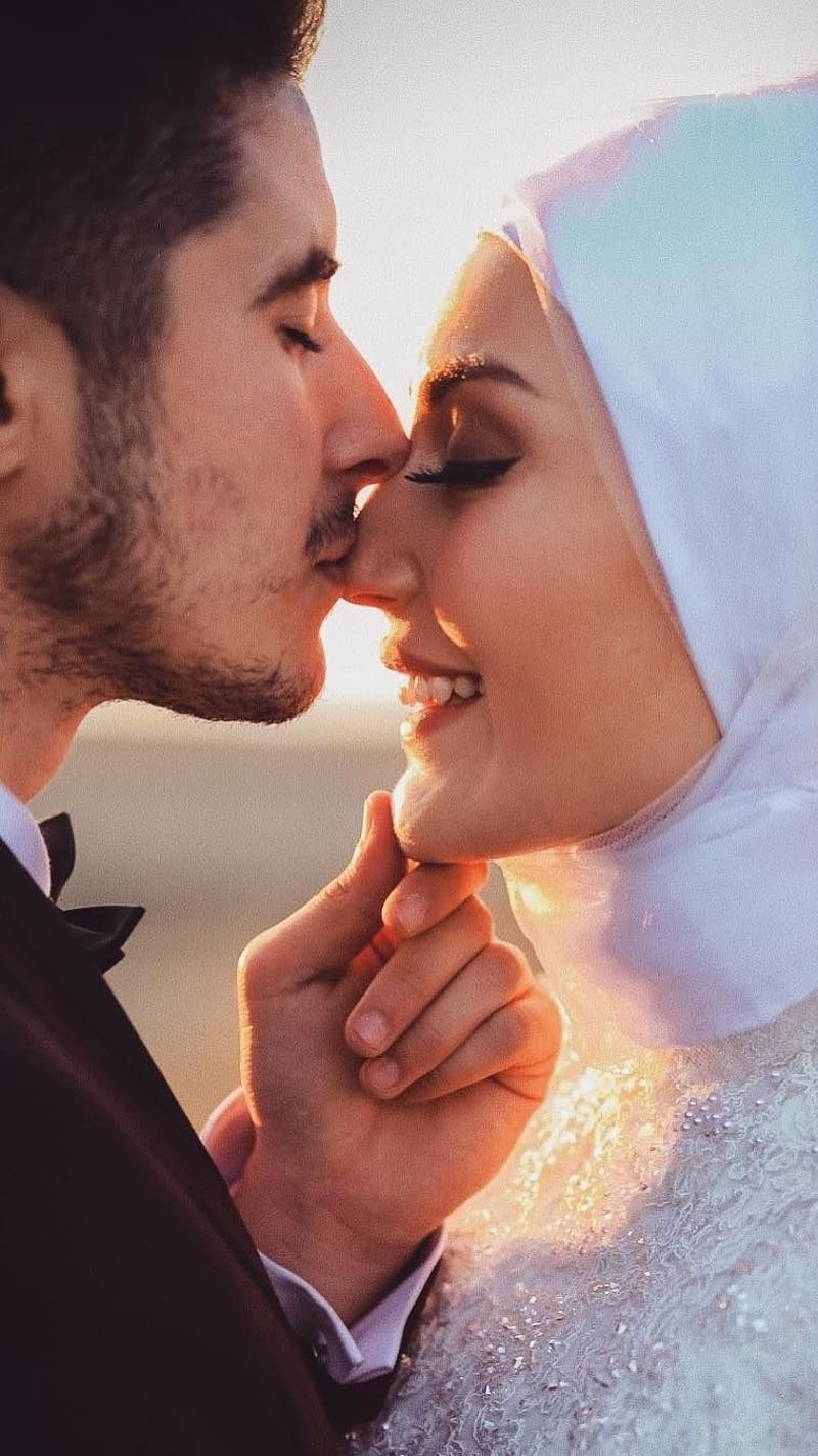 Muslim Love, Nose Kiss, care, affection, HD phone wallpaper