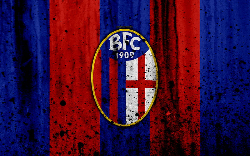 FC Bologna logo, Serie A, stone texture, Bologna, grunge, soccer, football club, Bologna FC, HD wallpaper