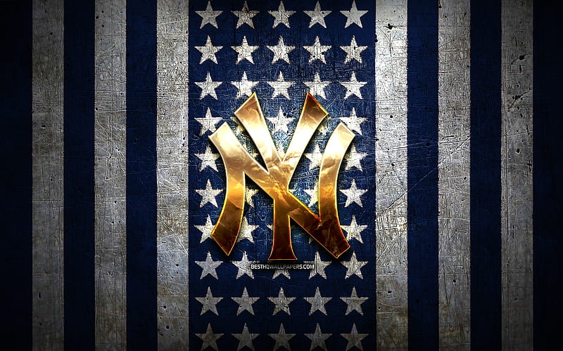 New York Yankees flag, MLB, blue white