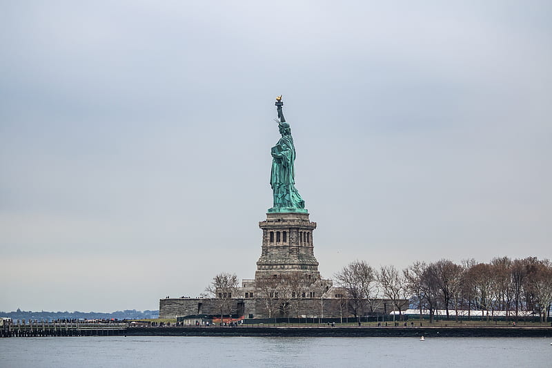 gray and green statue of liberty, HD wallpaper