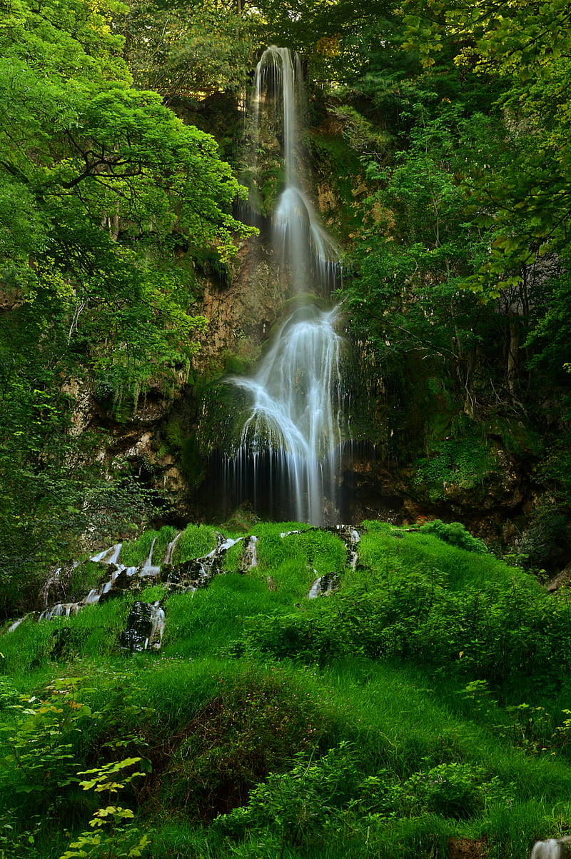 waterfall, nature, forest, water, mountains, Germany, HD phone wallpaper